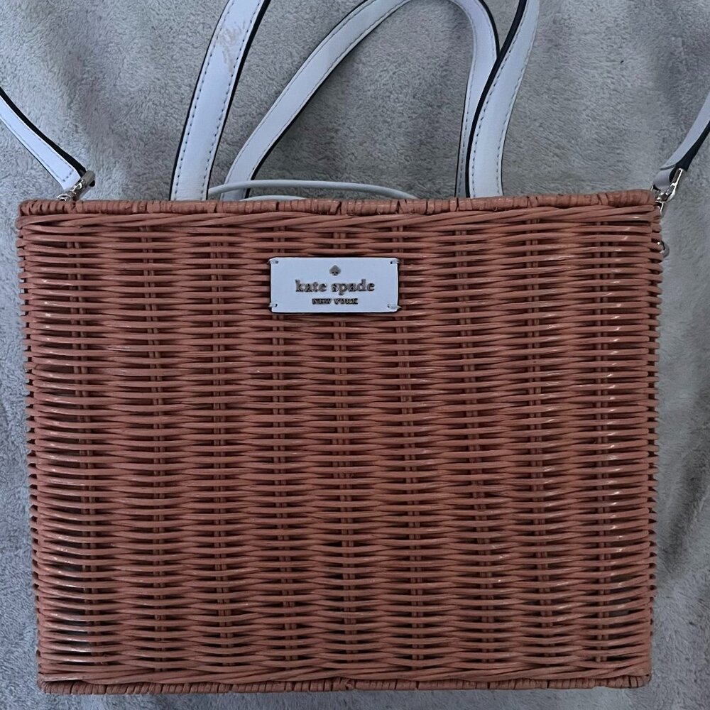 Kate Spade Sam Wicker Lemon Zest Medium Satchel